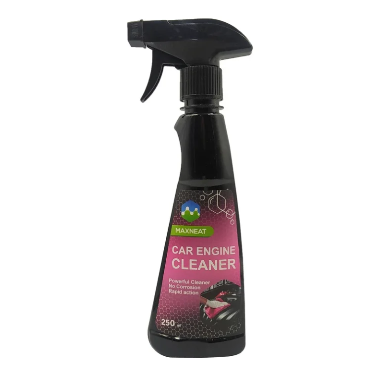 Max Neat Engine Cleaner and Degreaser Spray, Model 3435200, 250 ml Max Neat Engine Cleaning Spray is formulated to clean parts under the car hood, such as the engine, pipes, and more, based on the level of dirt and grease. This product is free from acidic or alkaline properties and does not damage components under the hood. Spray the product on the surfaces under the hood, clean the surfaces with a cloth, and then thoroughly wipe off any remaining residue with a damp cloth. Dimensions: 7 x 4 x 24 cm Weight: 250 grams Volume: 250 milliliters Application: Car engine Features of Wax, Polish, and Cleaner: Shine enhancer Cleaner Protector